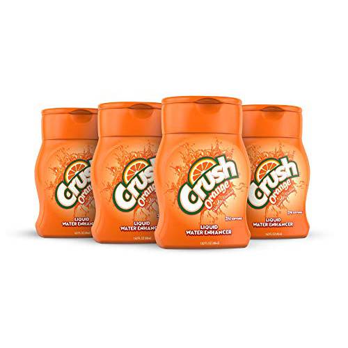 Crush, Orange, Liquid Water Enhancer – New, Better Taste (4 Bottles, Makes 96 Flavored Water Drinks) – Sugar Free, Zero Calorie