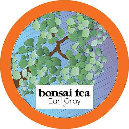 Bonsai Tea Co. Earl Grey Single Serve Tea Pods, Compatible with K Cup Brewers Including 2.0, Sweet and Floral Bergamot Flavor with Full-Bodied Black Tea, 40 Count Single Serving cups