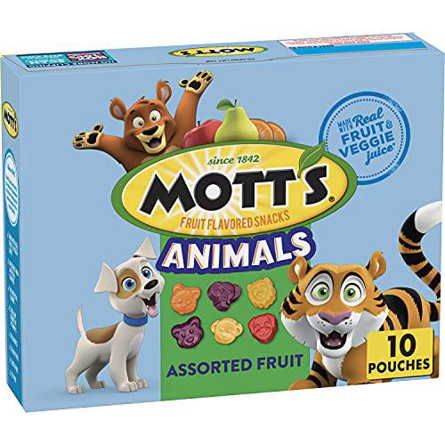 Mott’s Fruit Flavored Snacks, Animals Assorted Fruit, Gluten Free, 10 ct (Pack of 8)