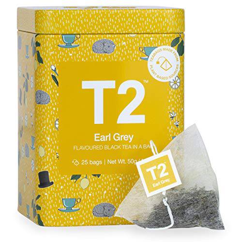 T2 Earl Grey Black Tea, Bags in Limited Edition Tin, 25Count