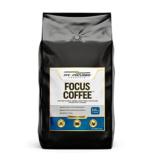 Focus Enhancing Coffee - Brain Boosting Organic Coffee With L-Theanine Adaptogens For Energy, Concentration, and Memory - Keto Diet and Intermittent Fasting Nootropic Coffee Superfood (10 Ounce Bag - Ground)