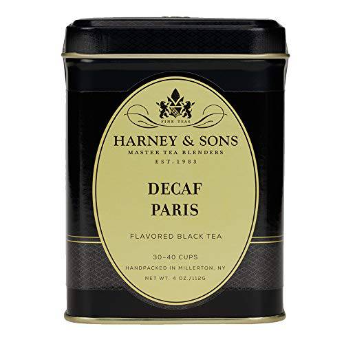 Harney & Sons Decaf Paris, 4 oz Loose Leaf Black Tea w/ Fruit and Caramel Flavors