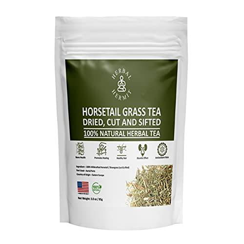 Horsetail Herb Tea for Healthy Urinary Tract, Cola de Caballo Hierba Te Shavegrass Herb | Dried Leaves, Cut and Sifted| 3oz (85 grams)| Made in USA