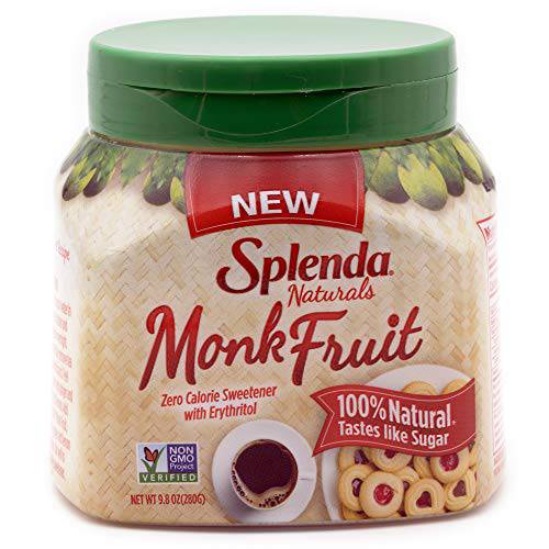 SPLENDA Naturals Zero Calorie All Natural Granulated Sweetener - Jar, Monk Fruit, 9.8 Oz
