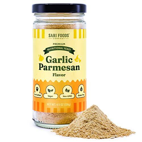 Non Fortified Nutritional Yeast, Vegan Seasoning, Nutritional Yeast Seasoning | Whole Foods Protein Powder, Vegan Gluten Free - Garlic Parmesan (4.5 oz)