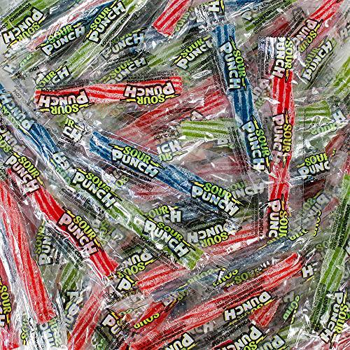 Sour Punch Twists, 3 Inch Individually Wrapped Candy, Bulk, (3 Lbs.), Blue Raspberry, Cherry, Strawberry & Apple, Great for Easter Baskets & Egg Hunts, Movie & Game Nights, Lunches, Gifts and More (3 Lb,)