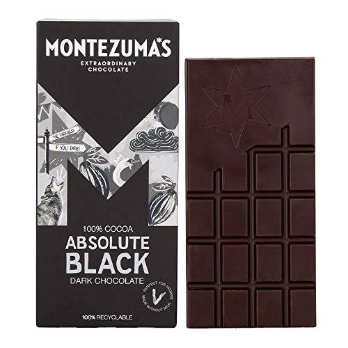Montezuma Dark Chocolate Absolute Black Cocoa 90G (Pack of 6)