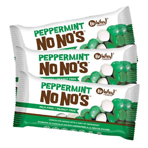 No Whey Foods - Peppermint No No’s (3 Pack) - Vegan Chocolate Candy - Dairy Free, Peanut Free, Nut Free, Soy Free, Gluten Free