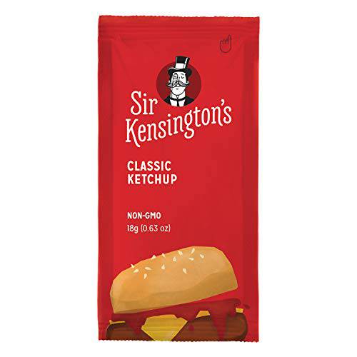 Sir Kensington’s Ketchup Packets To Go, Classic Ketchup From Whole Tomatoes, No High Fructose Corn Syrup, Gluten Free, Certified Vegan, Non- GMO Project Verified, Shelf-Stable, 18g 50 Count