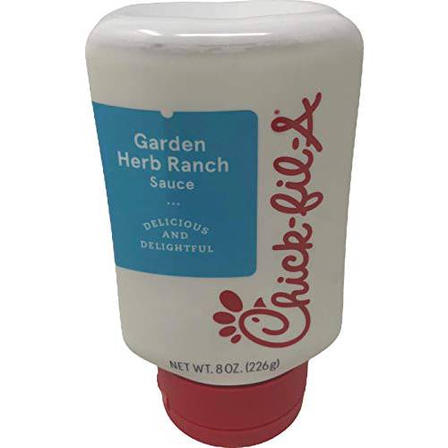 Chick-Fil-A Sauce 8 oz. Squeeze Bottle - Resealable Container For Dipping, Drizzling, and Marinades (Garlic Herb Ranch)