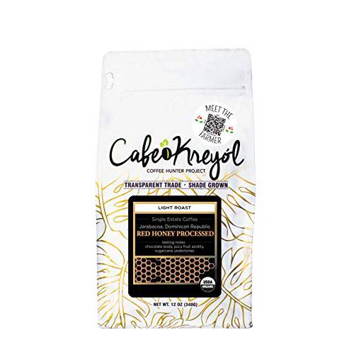 Cafe Kreyol - Organic Red Honey Ramirez Estate Microlot Coffee | 12 oz - Light Roast Whole Bean Coffee - USDA Certified Organic