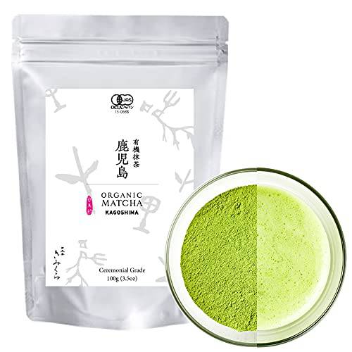 ORGANIC Ceremonial/Culinary Matcha Green Tea Powder from JAPAN | Japanese Tea KIMIKURA | Matcha KIMIKURA (Organic Ceremonial -Kagoshima, 100g/3.5oz Pack)