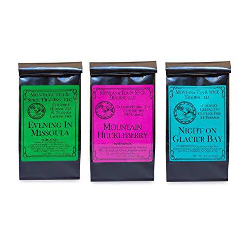 Evening in Missoula Tea Combo Pack - Evening in Missoula, Mountain Huckleberry, and Night on Glacier Bay