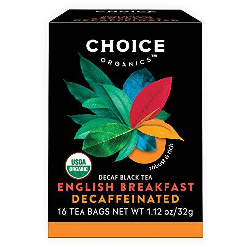 Choice Organics - Organic Decaffeinated English Breakfast Tea (3 Pack) - Fair Trade - Compostable - 48 Organic Black Tea Bags