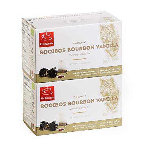 Organic Rooibos Tea Vanilla 40 Enveloped Tagged Teabags
