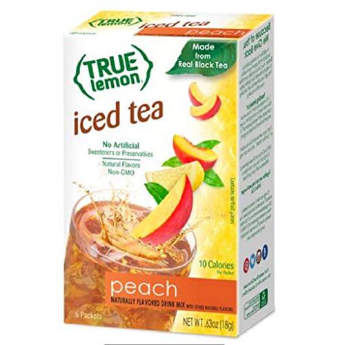 True Citrus Lemon Iced Tea, Peach, 6 Count (Pack of 12)