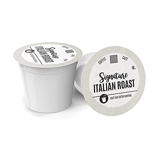 Italian Roast Coffee K cups - Single Serve Italian Coffee Pods - Signature Roast Italian Espresso Coffee Pod - Dark Roast Capsule Compatible with 2.0 Machine