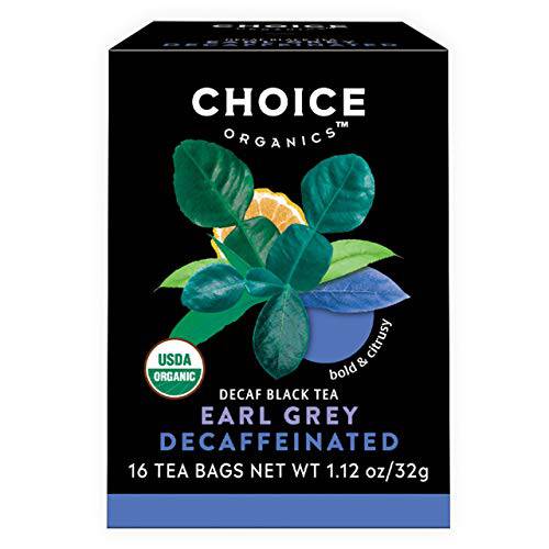 Choice Organics - Organic Decaffeinated Earl Grey Tea (3 Pack) - With Bergamot - Fair Trade - Compostable - 48 Organic Black Tea Bags