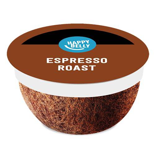 Amazon Brand - 96 Ct. Happy Belly Espresso Roast Coffee Pods (Dark Roast), Compatible with K-Cup Brewer