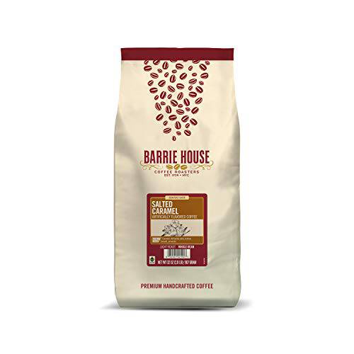 Barrie House Salted Caramel Flavored Whole Bean Coffee | Luscious and Buttery | Fair Trade Certified | 2 lb Bag | 100% Arabica Coffee Beans