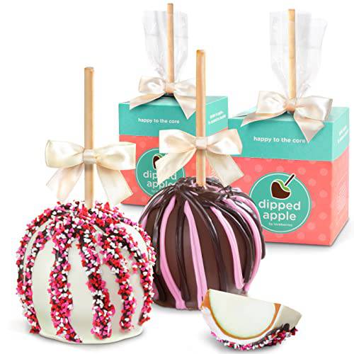 With Love Milk and White Chocolate Covered Caramel Apples Pair - 2 Count