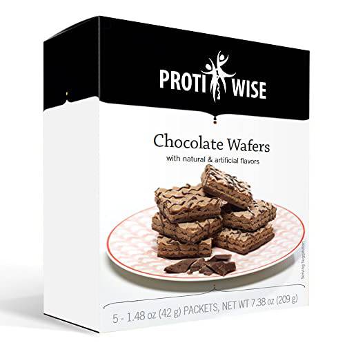 ProtiWise – Protein Wafer Crisp Bar | 5/Box | Weight Loss, KETO Diet Friendly, Hunger Control Snack | 200 Calories, 15g Protein, Low Carb, Low Sugar (Chocolate)