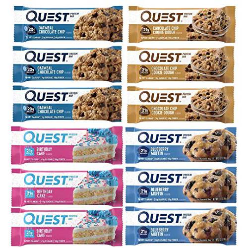 Quest Nutrition Protein Bar Delectable Dessert Variety Pack 1. Low Carb Meal Replacement Bar with Over 20 Gram of Protein. High Fiber, Gluten-Free (12 Count)