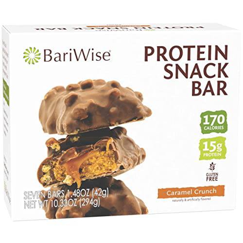 BariWise Protein Bar, Caramel Crunch - 15g Protein, 0g Trans Fat, Gluten Free (7ct)
