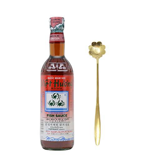 Three Crabs Viet Huong Fish Sauce 24 FL Oz With Inspiration Industry Coffee Spoon (1 Bottle)