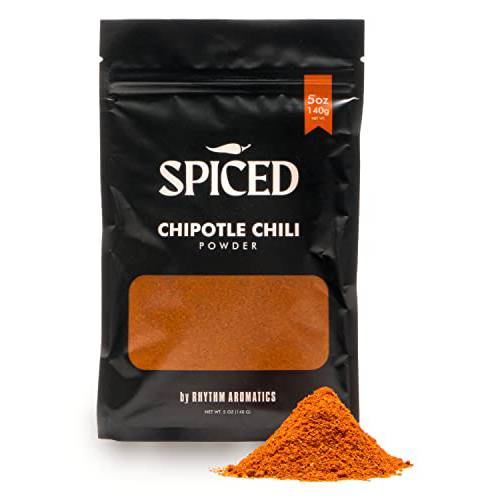 SPICED Chipotle Chili Powder 5 Oz Bag Tex-Mex Mexican Cuisine Seasoning 100% Moderate Spice Ground Chipotle Powder