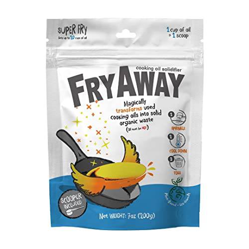 FryAway Super Fry Waste Cooking Oil Solidifier Powder, 100% Plant-Based Cooking Oil Disposal, 1 Scoop per Cup of Oil, (Solidifies 20 Cups / 5 Liters / 1.25 Gallons of Oil Total)