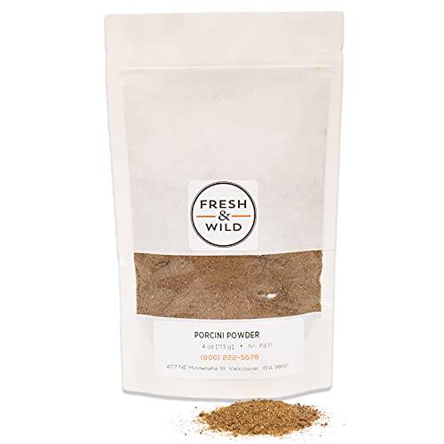 Fresh & Wild | Dried Porcini Powder | All Natural, Vegan, Gluten-Free | For Cooking in Pasta, Risotto, Soup, Casseroles and More| 4 oz | Gourmet, Chef-Inspired Ingredients