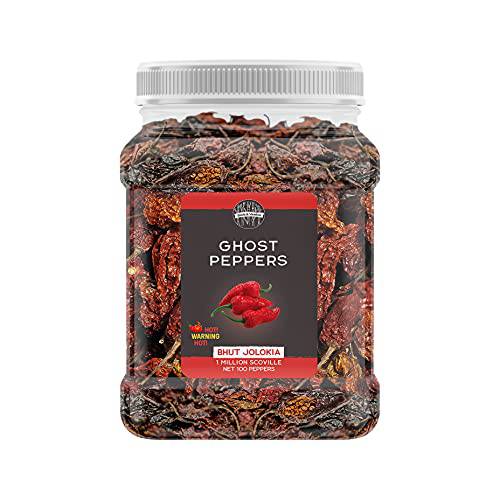 Birch & Meadow 100 Count of Ghost Chili Pepper Pods, Extremely Hot, 1,000,000 SHU