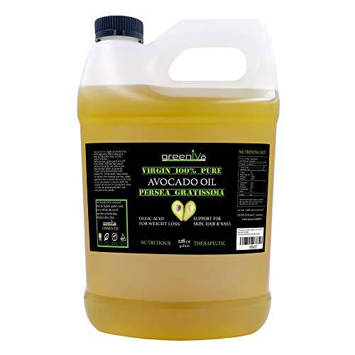 GreenIVe - Avocado Oil - 100% Pure Avocado Oil - Cold Pressed - Virgin - Exclusively on Amazon (128 Ounce (1 Gallon))