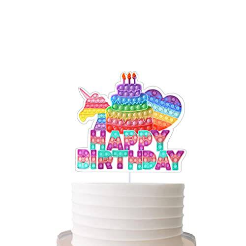 CIIVZAL Pop Cake Topper for Pop Bubble Fidget Birthday Cake Decorations