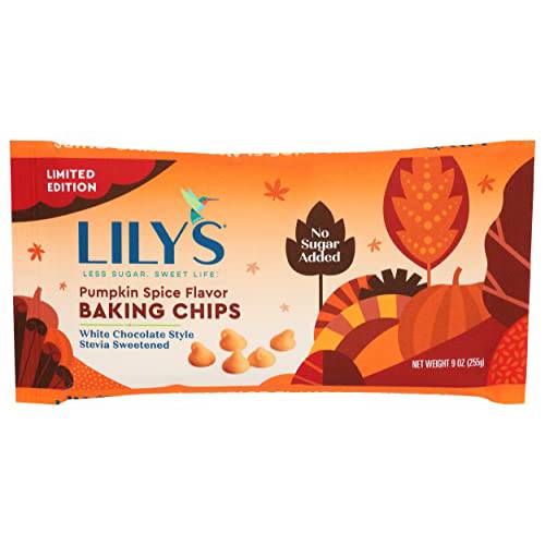Lilys Chocolate Pumpkin Spice White Chocolate Baking Chips, 9 OZ