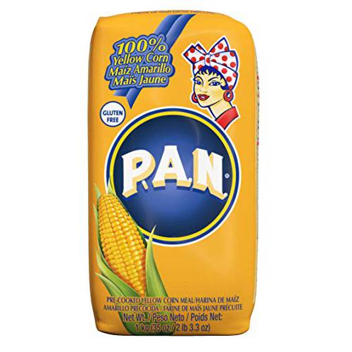 P.A.N. Yellow Corn Meal – Pre-cooked Gluten Free and Kosher Flour for Arepas (2.2 lb / Pack of 1)