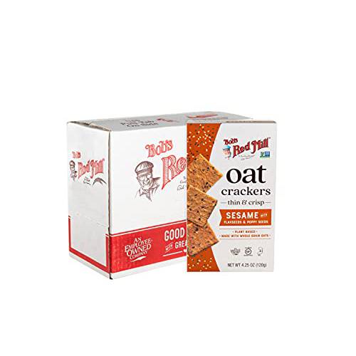 Bob’s Red Mill Sesame Oat Crackers, Five 4.25 oz Pack of 5
