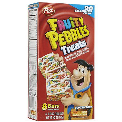 Post Fruity Pebbles & Marshmallow Cereal Bar Treats (Pack of 3) 8 Count Boxes