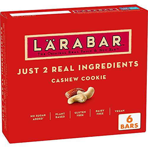 Larabar Cashew Cookie, Gluten Free Vegan Fruit & Nut Bars, 1.7 oz Bars, 6 ct (Pack of 8)