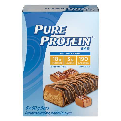 Pure Protein,Gluten Free, Snack Bars, Chocolate Salted Caramel, 50g/1.8oz., 6ct, {Imported from Canada}