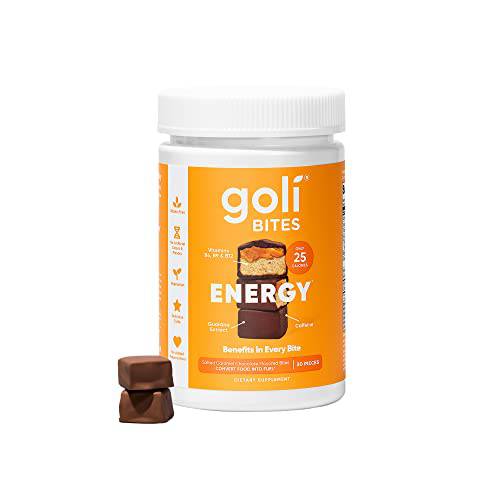 Goli® Energy Bites - 30 Count - salted caramel chocolate flavor Guarana extract, Caffeine, Vitamins B6, B9 & B12