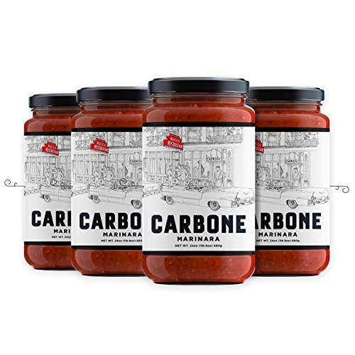 Carbone Marinara Pasta Sauce | Tomato Sauce Made with Fresh & All-Natural Ingredients | Non GMO, Vegan, Gluten Free, Low Carb Pasta Sauce, 24 Fl Oz (Pack of 4)