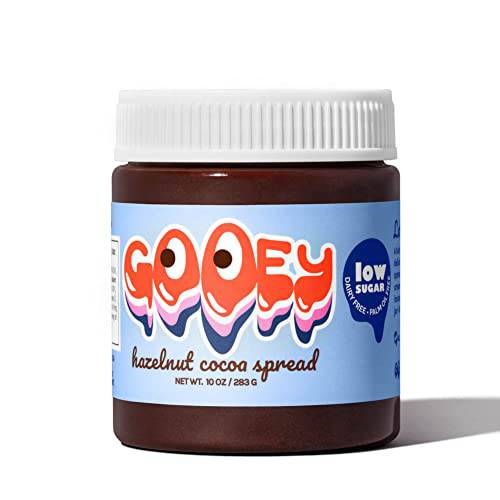 All Natural Hazelnut Cocoa Spread by GOOEY, Plant Based, Vegan snack, No Gluten, Dairy or Palm Oil, Low Sugar, Chocolate Hazelnut Dessert,10 oz Jar