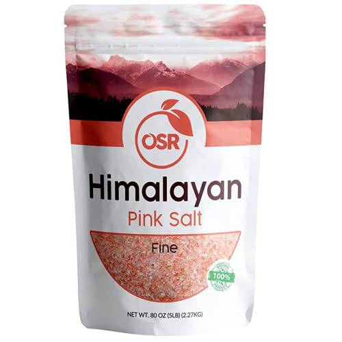 OSR Chef Himalayan Pink Salt | Fine 5 lbs Bag (Pack of 1) | Hand Extracted at the foothill of Himalayan Range | Earthy Flavor | Nutrient and Mineral Dense |