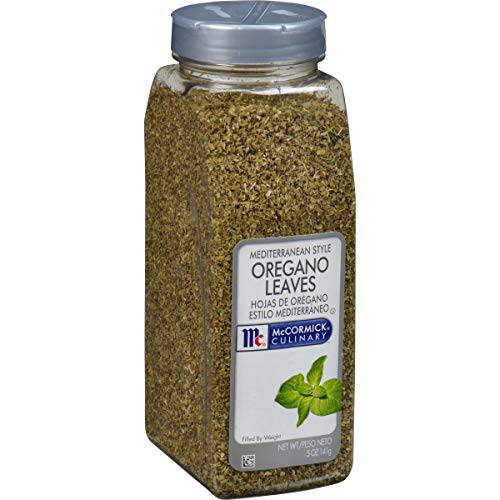 McCormick Culinary Mediterranean Style Oregano Leaves, 5 oz - One 5 Ounce Container of Dried Oregano Leaves, Best on Pizza, Soup, Greek Salads, Grilled Chicken and More