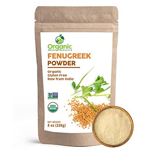 Organic Fenugreek Powder | 8 oz (226g) | Lab Tested for Purity | Resealable Kraft Bag, USDA Organics and Non-GMO Verified Project Approved, 100% Raw from India, by SHOPOSR