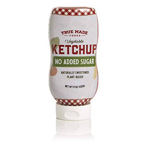 True Made Foods Vegetable No Added Sugar Ketchup, Paleo Certified, Keto, Whole30, Non-GMO 18 oz, Pack of 6