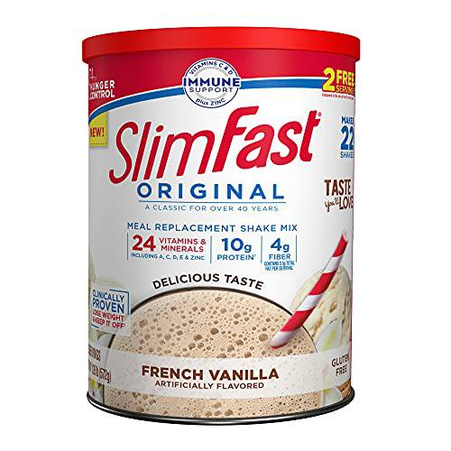 SlimFast Meal Replacement Powder, Original French Vanilla, Weight Loss Shake Mix, 10g of Protein, 22 Servings (Packaging May Vary)