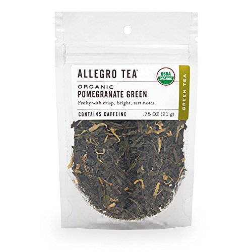 Allegro Tea, Organic Pomegranate Green, Loose Leaf Tea, 0.75 oz
